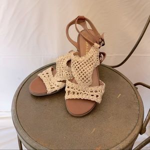 Rampage Boho Macrame Block Heel Sandals